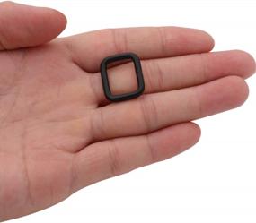 img 2 attached to 50 упаковок черных металлических прямоугольных кольцевых пряжек 5/8 X 1/2 дюйма для сумок, лямок, лямок, ремней - без сварки