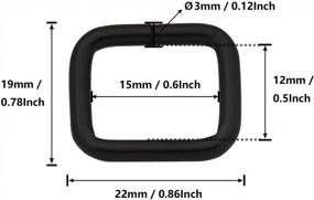 img 3 attached to 50 упаковок черных металлических прямоугольных кольцевых пряжек 5/8 X 1/2 дюйма для сумок, лямок, лямок, ремней - без сварки
