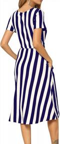 img 1 attached to Chic And Comfy: Levaca Striped Midi Dress With Pockets For Women