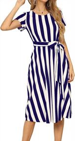 img 2 attached to Chic And Comfy: Levaca Striped Midi Dress With Pockets For Women