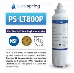 img 3 attached to PureSpring Certified Replacement Refrigerator Water Filter For ADQ73613401, LG LT800P, ADQ73613402, LT800PC, ADQ73613403, LMXC23746S, Kenmore 9490, NSF42 & NSF372 Certified (1Pk)