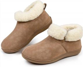 img 4 attached to Step Into Comfort With RockDove Women'S Faux Leather Bootie Slipper - Sierra Collection