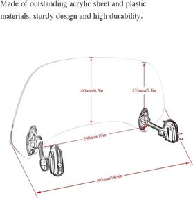 img 1 attached to JOYON Universal Motorcycle Adjustable Windshield Extension Spoiler Windscreen For Kawasaki Yamaha BMW Harley Suzuki Buell Ducati Aprilia(280Mm Transparent)