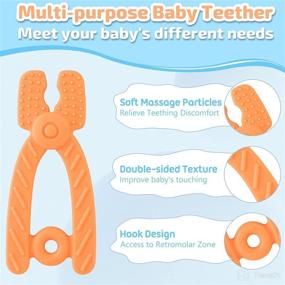 img 1 attached to 8-Pack Silicone Baby Teether Toys: BPA-Free Teething Toys for Babies 3+ Months - Hammer, Wrench, Spanner Pliers Shapes - Freezer Safe