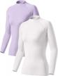women's thermal long sleeve tops - 1 or 2 pack, mock turtle & crew neck shirts with fleece lined compression base layer by tsla logo