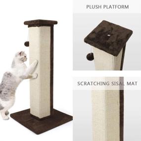 img 3 attached to Sleek and Sturdy: SONGWAY Square Cat Scratching Rubbing Post Extra Tall for Fun-Filled Exercise