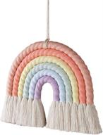 🌈 colorful macrame rainbow wall hanging for children's bedroom | boho room decor with tassel art | nursery and playroom tapestry | perfect gift for newborns and birthdays (rainbow d) логотип