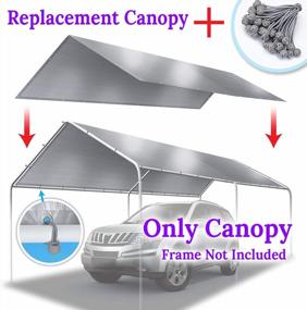 img 2 attached to Protect Your Vehicle With BenefitUSA'S 10X20 Carport Replacement Canopy - Silver Cover With Bungees Included