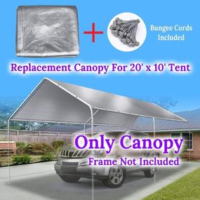 img 1 attached to Protect Your Vehicle With BenefitUSA'S 10X20 Carport Replacement Canopy - Silver Cover With Bungees Included