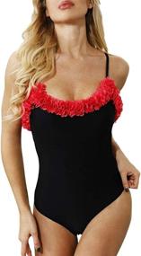 img 4 attached to CHYRII Swimsuit Spaghetti Ruffled Monokini Women's Clothing - Swimsuits & Cover Ups