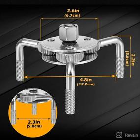 img 3 attached to 🔧 Universal Adjustable Milliontronic Oil Filter Wrench for 2-1/2&#34; to 4-1/2&#34; Filters – Non-Slip, Auto Lock, Rugged Carbon Steel with Drive Adapter Included