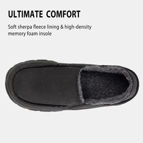 img 2 attached to Warm And Cozy: ULTRAIDEAS Men'S Suede Slippers With Sherpa Fleece Lining And Durable Rubber Sole