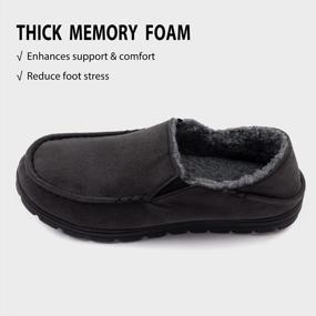 img 3 attached to Warm And Cozy: ULTRAIDEAS Men'S Suede Slippers With Sherpa Fleece Lining And Durable Rubber Sole