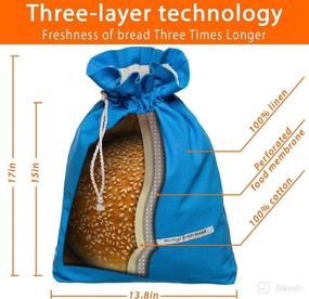 img 3 attached to Patented Linen Bread Bag by Goodleks 🍞 - Large Reusable Bread Bags for Homemade Bread