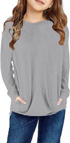 img 2 attached to 👚 Cicy Bell Sleeve Crewneck Pullover: Stylish and Comfortable Girls' Clothing Tops, Tees & Blouses