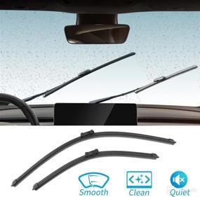 img 2 attached to 🚗 KIKIMO Tesla Model Y Windshield Wiper Blades - Premium Natural Rubber, No Streaks Performance, 2020 2021 2022 Tesla Model Y Accessories - OEM Replacement Windshield Wipers (Set of 2)