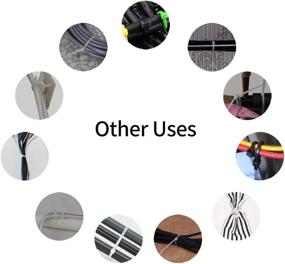 img 1 attached to 🔗 Durable Self-Locking Black Zip Ties - 200 Pack for Home Office Garage Workshop