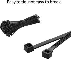 img 2 attached to 🔗 Durable Self-Locking Black Zip Ties - 200 Pack for Home Office Garage Workshop