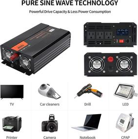 img 3 attached to 1000W Pure Sine Wave Power Inverter: DC 12V to AC 120V | LCD Display, Remote Control, USB Port | Ideal for Travel & Camping