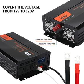 img 2 attached to 1000W Pure Sine Wave Power Inverter: DC 12V to AC 120V | LCD Display, Remote Control, USB Port | Ideal for Travel & Camping