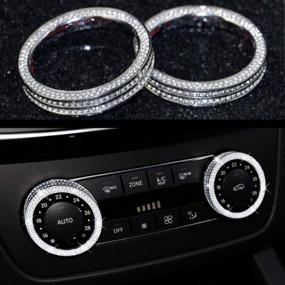 img 2 attached to Mercedes Benz Interior Knob Cover: TopDall Bling Climate Control AC Button Crystal Accessory