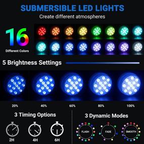 img 3 attached to LOFTEK Submersible LED Lights with Suction Cups and Remote, IP68 Waterproof Bathtub Lights for Shower, Hot Tub, Spa, Party - 13 Color Changing Battery LED Lights Underwater
