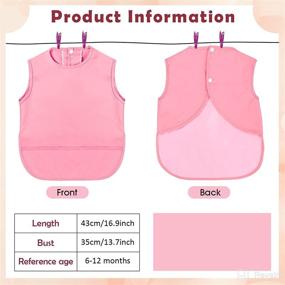 img 3 attached to 👶 Waterproof Baby Apron Bibs with Pocket (4 Pcs) for Feeding - Suitable for Girls and Boys, Ages 6-12 Months - Available in 4 Colors