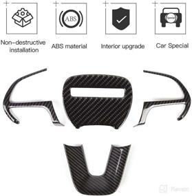 img 3 attached to 🏎️ No7RUBAN Carbon Fiber Style Steering Wheel Trim Cover Kits - Perfect Fit for 2015-2020 Dodge Challenger Charger - Enhanced Accessories for Sleek Look