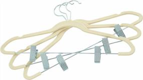 img 3 attached to 20 Pack Oakias Ivory Skirt Hangers - Velvet Pant Clips For Space Saving & 360° Swivel Hooks – Premium Suit Hangers