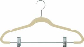 img 2 attached to 20 Pack Oakias Ivory Skirt Hangers - Velvet Pant Clips For Space Saving & 360° Swivel Hooks – Premium Suit Hangers