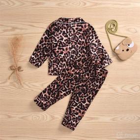 img 2 attached to 🐆 Leopard Toddler Baby Boys Girls 2PCS Cotton Pajamas Set Shirt Top Pants Nightwear Sleepwear Clothes Set