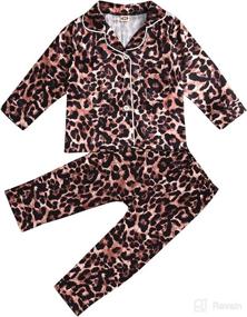 img 4 attached to 🐆 Leopard Toddler Baby Boys Girls 2PCS Cotton Pajamas Set Shirt Top Pants Nightwear Sleepwear Clothes Set