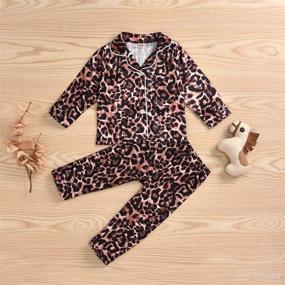 img 3 attached to 🐆 Leopard Toddler Baby Boys Girls 2PCS Cotton Pajamas Set Shirt Top Pants Nightwear Sleepwear Clothes Set