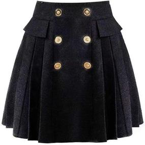 img 4 attached to 👗 Stay Stylish and Warm with ZOMIHOYANG Flared Elastic Button Winter Women's Skirts