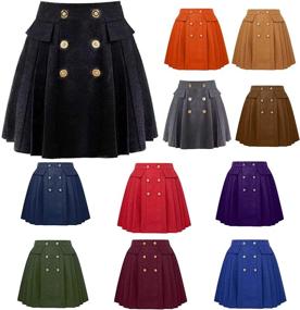 img 3 attached to 👗 Stay Stylish and Warm with ZOMIHOYANG Flared Elastic Button Winter Women's Skirts