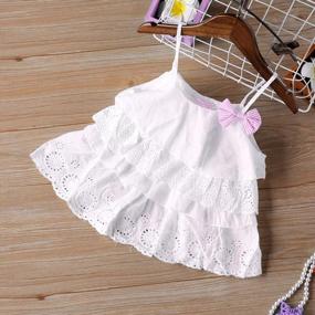img 2 attached to Newborn Baby Girl Summer Outfit - Ruffle Camisole Spot Dot Top & Casual Shorts Clothes Set.