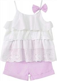 img 4 attached to Newborn Baby Girl Summer Outfit - Ruffle Camisole Spot Dot Top & Casual Shorts Clothes Set.