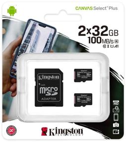 img 2 attached to Kingston Canvas Select Plus microSDHC 32 GB Class 10, V10, A1, UHS-I U1, R 100 MB/s Memory Card, SD Adapter, 2 pcs.