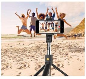 img 2 attached to Selfie monopod with Bluetooth remote control, retractable tripod, selfie stick for smartphone.