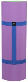 img 2 attached to Yoga and fitness mat soft 15mm 180x60cm, salad / purple