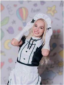 img 4 attached to Japanese Anime Cosplay Costume Black and White Women's Maid Dress Gothic Lolita M