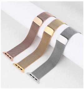 img 1 attached to Metal strap for Apple Watch Series 1, 2, 3, 4, 5, 6, SE, Milan loop, 38/40 mm, gold