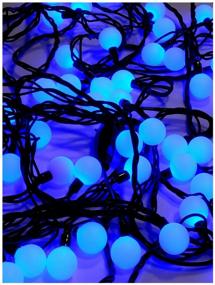 img 2 attached to Garland Sh Lights Colored balls OLDBL100, 15 m, 100 lamps, blue diodes/black wire