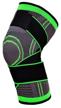 sports knee brace with fixing straps, color green, size xxl, set of 2 pcs. logo