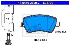 img 3 attached to Front disc brake pads ATE 13.0460-2709.2 for Nissan, LADA (VAZ), Mercedes-Benz, Renault, Dacia (4 pcs.)