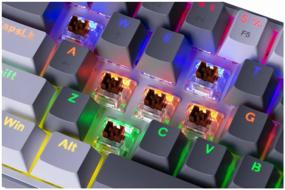img 4 attached to Mechanical gaming keyboard Redragon Fizz Rainbow silent, gray-white