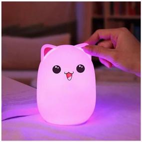 img 2 attached to USB Silicone Night Light Big Cat / Baby Silicone Night Light / Silicone Wireless Lamp / RGB Light