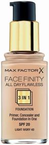 img 2 attached to Max Factor Facefinity All Day Flawless 3-in-1 Emulsion, SPF 20, 30 ml, 40 Light Ivory
