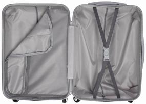 img 2 attached to Чемодан на колесах дорожный средний багаж для путешествий семейный m TEVIN размер М 64 см 62 л легкий 3.2 кг прочный поликарбонат Серебро