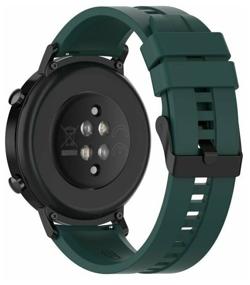 img 2 attached to Silicone strap for smart watch Amazfit Bip/ Bib Lite/ Bip S/ Bip U/ GTR 42mm/ GTS/GTS2 (width 20 mm) black clasp, Dark Green